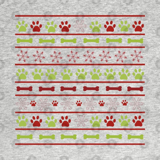 Christmas Happy new year design paw prints and snowflakes background greeting card by GULSENGUNEL